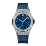 Super Clone Hublot Classic Fusion Diamonds Moissanite Pave 42mm Blue Dial – Customize Diamod