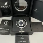 Super Clone Hublot Classic Fusion Diamonds Moissanite Pave 42mm Blue Dial – Customize Diamod — view 9