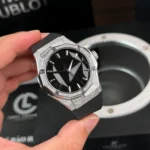 Super Clone Hublot Classic Fusion 40mm Leather Strap Steel — dial close-up