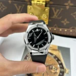 Super Clone Hublot Classic Fusion 40mm Leather Strap Steel — case and bezel