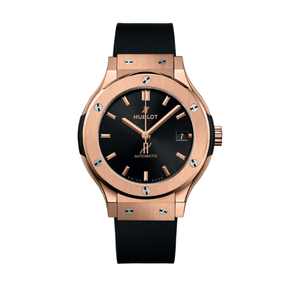 Super Clone Hublot Classic Fusion Rose Gold Titanium 38mm Black Dial Unisex Size