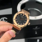 Super Clone Hublot Classic Fusion Rose Gold Titanium 38mm Black Dial Unisex Size — case and bezel