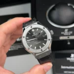 Super Clone Hublot Classic Fusion Titanium 38mm Gray Dial Unisex Size — dial close-up