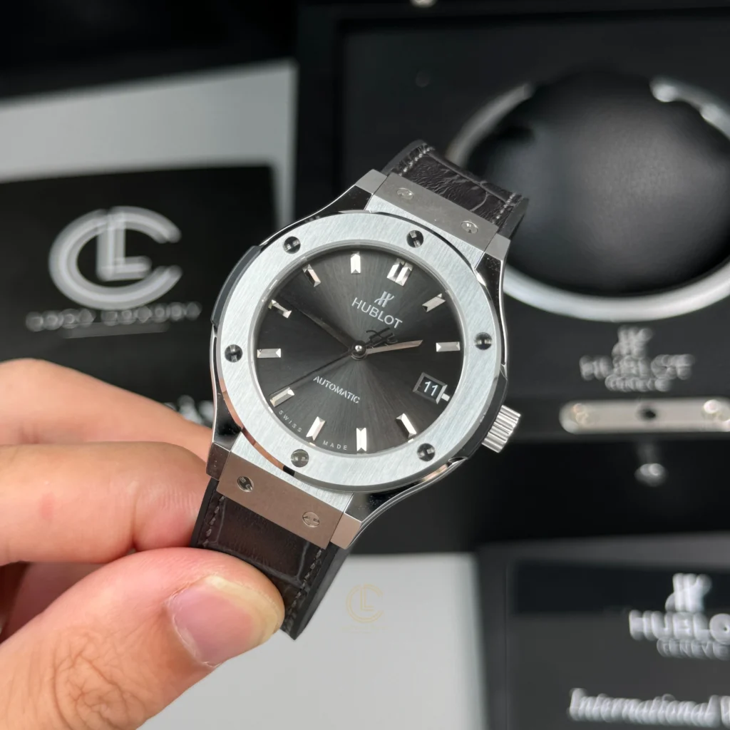 Super Clone Hublot Classic Fusion Titanium 38mm Gray Dial Unisex Size — case and bezel
