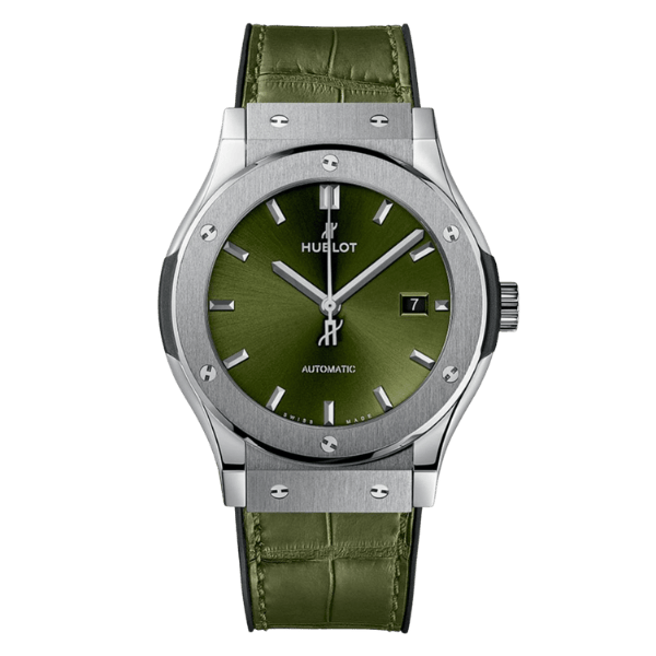 Super Clone Hublot Classic Fusion Titanium Green 542.NX.8970.LR 42mm