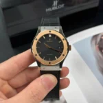 Super Clone Hublot Classic Fusion 42mm Leather Strap Titanium — case and bezel