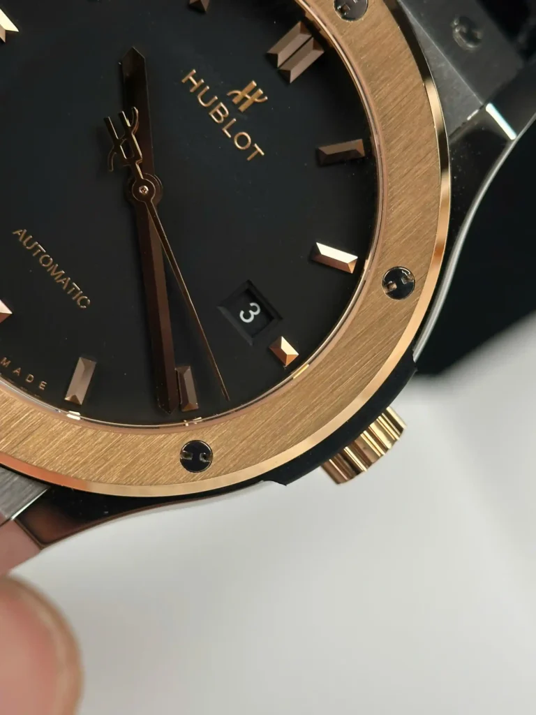 Super Clone Hublot Classic Fusion 42mm Leather Strap Titanium — side profile