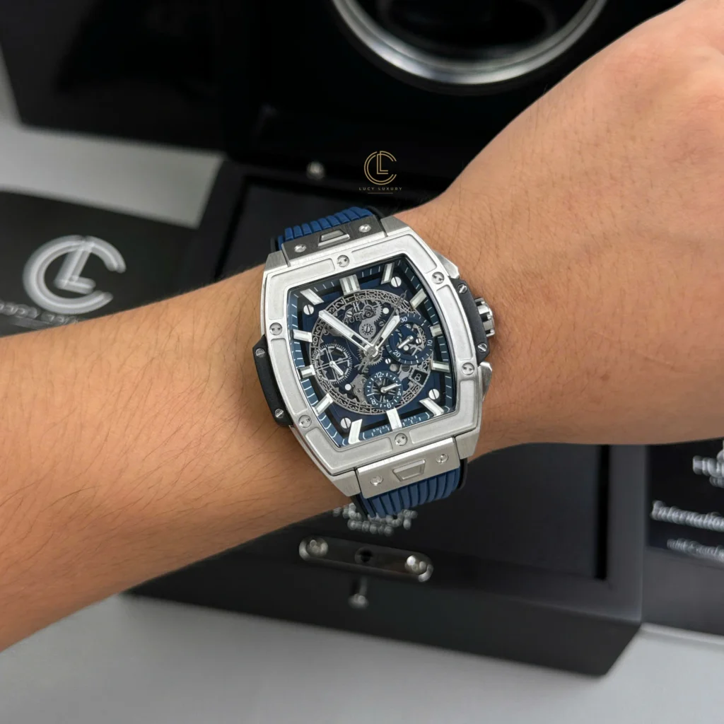 Super Clone Hublot Spirit Of Big Bang 642.NX.7170.RX 642NX7170RX 44mm Blue Dial Titanium V2 – — clasp and links