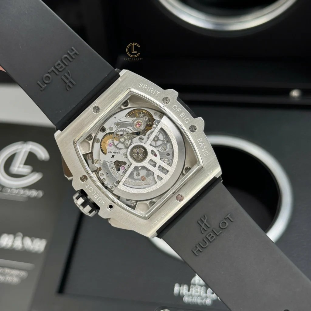 Super Clone Hublot Spirit Of Big Bang 642.NX.7170.RX 642NX7170RX 44mm Blue Dial Titanium V2 – — movement / caseback view