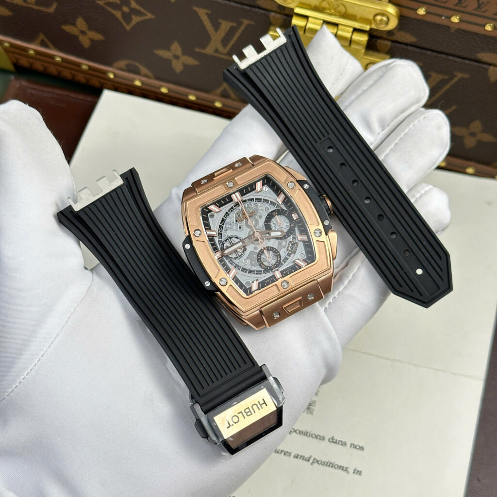 Super Clone Hublot Spirit Of Big Bang King Gold Ceramic 642.OM.0180.RX 42mm — dial close-up