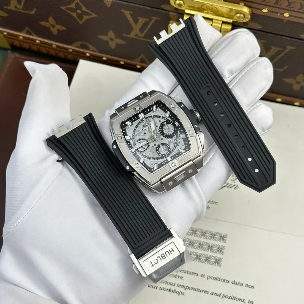 Super Clone Hublot Big Bang 42mm Rubber Strap Titanium — dial close-up