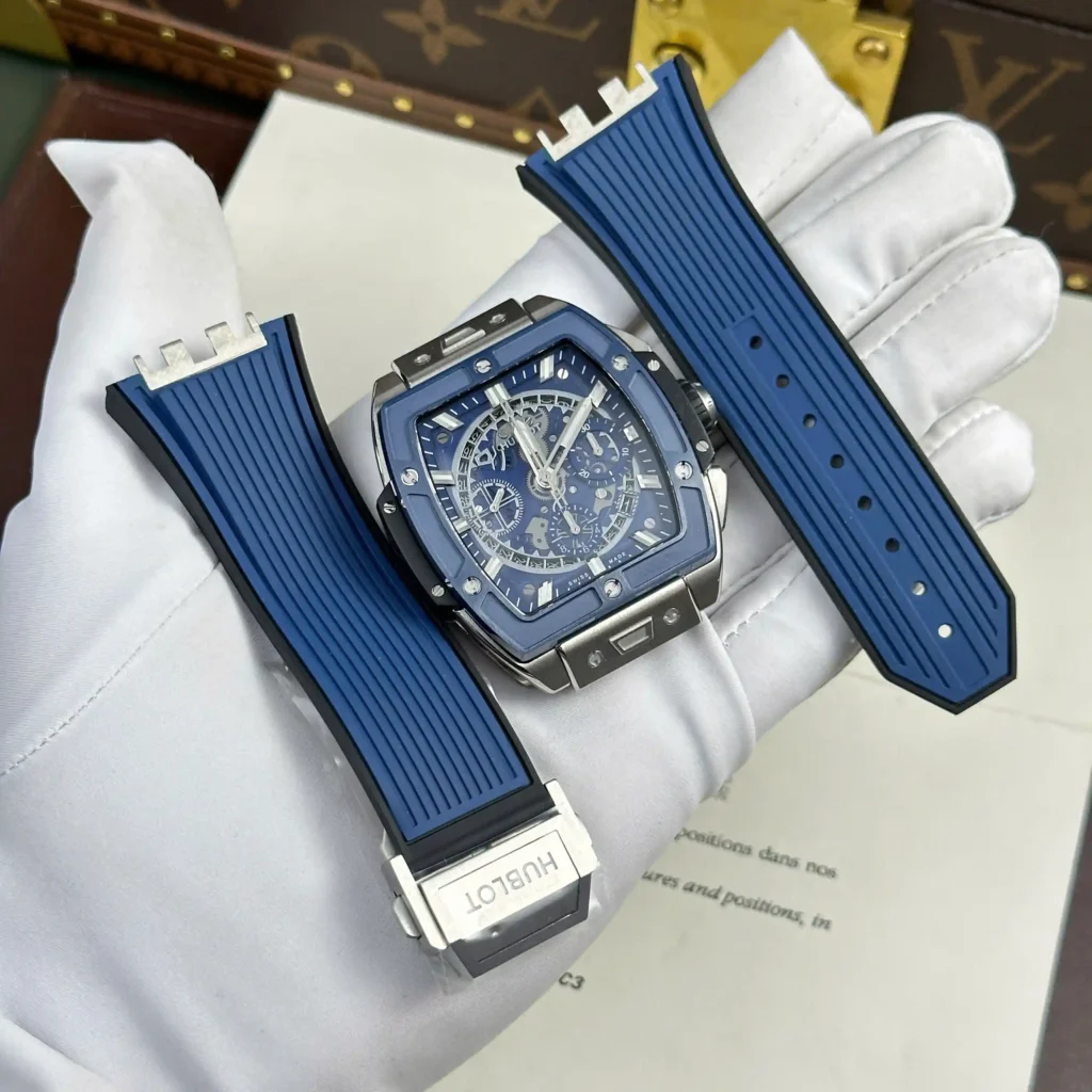 Super Clone Hublot Spirit Of Big Bang Titanium Blue Ceramic 42mm — dial close-up