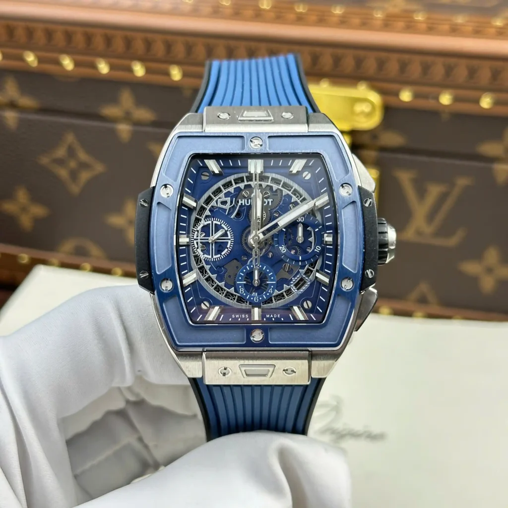 Super Clone Hublot Spirit Of Big Bang Titanium Blue Ceramic 42mm — case and bezel