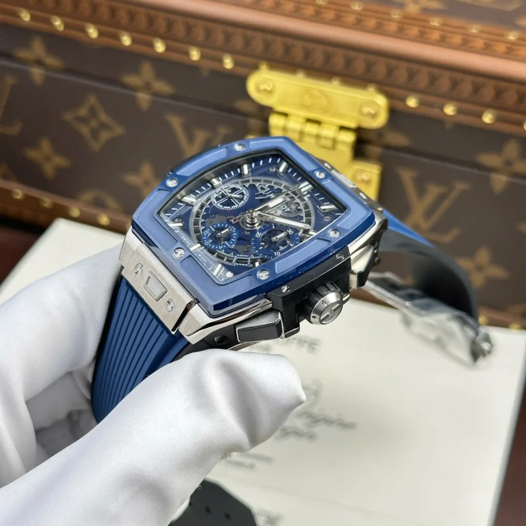 Super Clone Hublot Spirit Of Big Bang Titanium Blue Ceramic 42mm — side profile