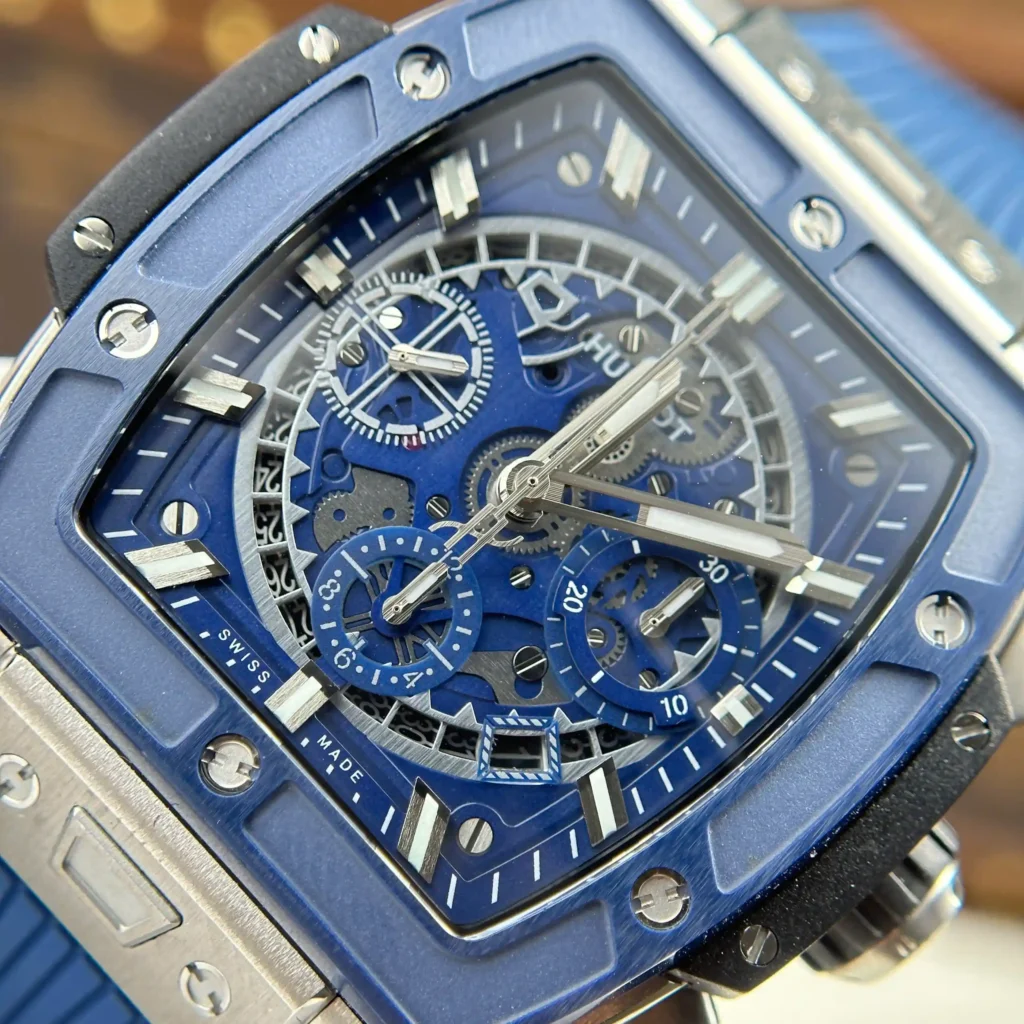 Super Clone Hublot Spirit Of Big Bang Titanium Blue Ceramic 42mm — clasp and links