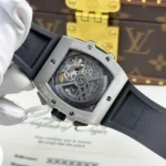 Super Clone Hublot Spirit Of Big Bang Titanium Blue Ceramic 42mm — movement / caseback view