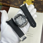 Super Clone Hublot Big Bang 42mm Rubber Strap Titanium — dial close-up