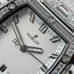 Super Clone Hublot Spirit Of Big Bang Titanium White Diamonds 665.NE.2010.LR.1604 — bracelet detail