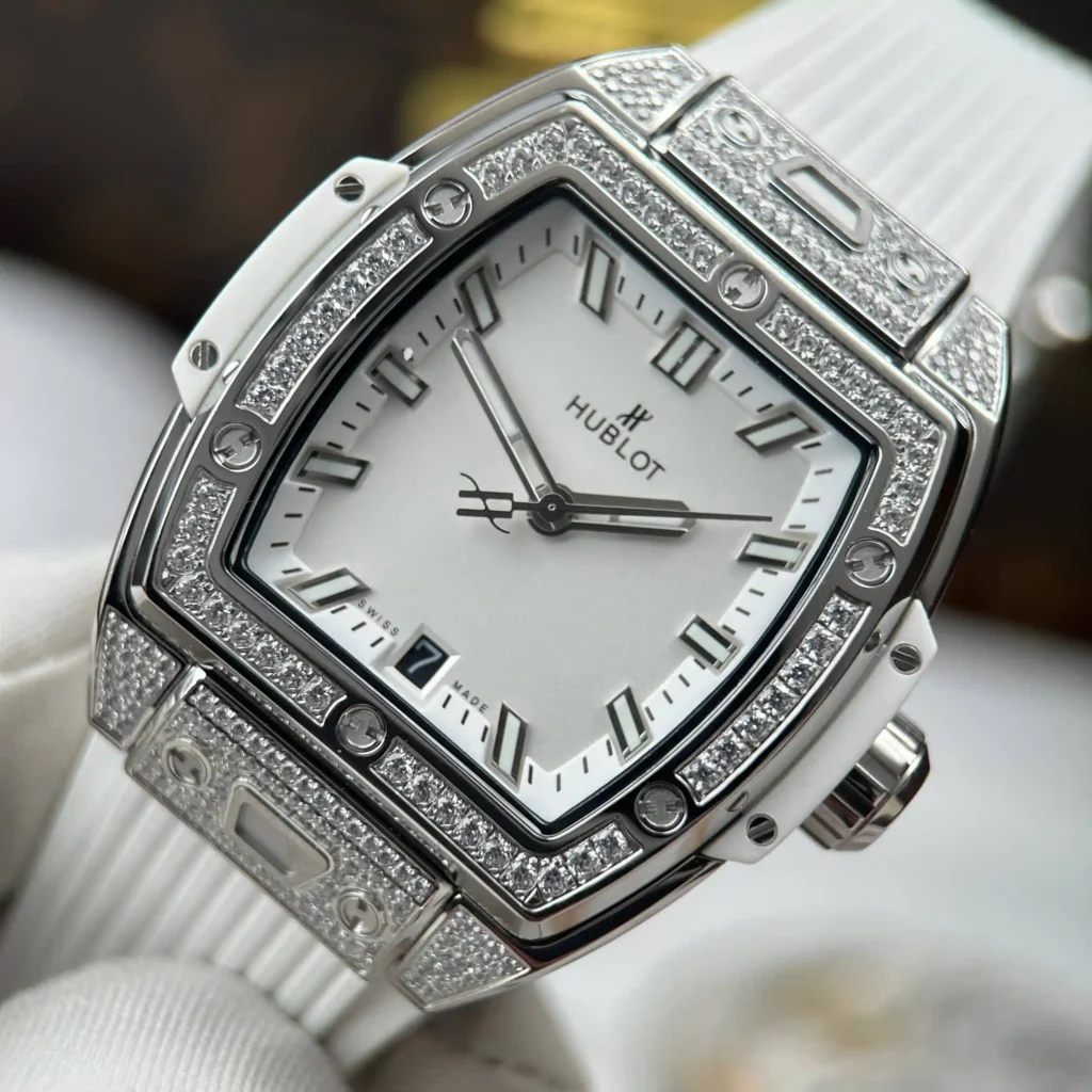 Super Clone Hublot Spirit Of Big Bang Titanium White Diamonds 665.NE.2010.LR.1604 — side profile