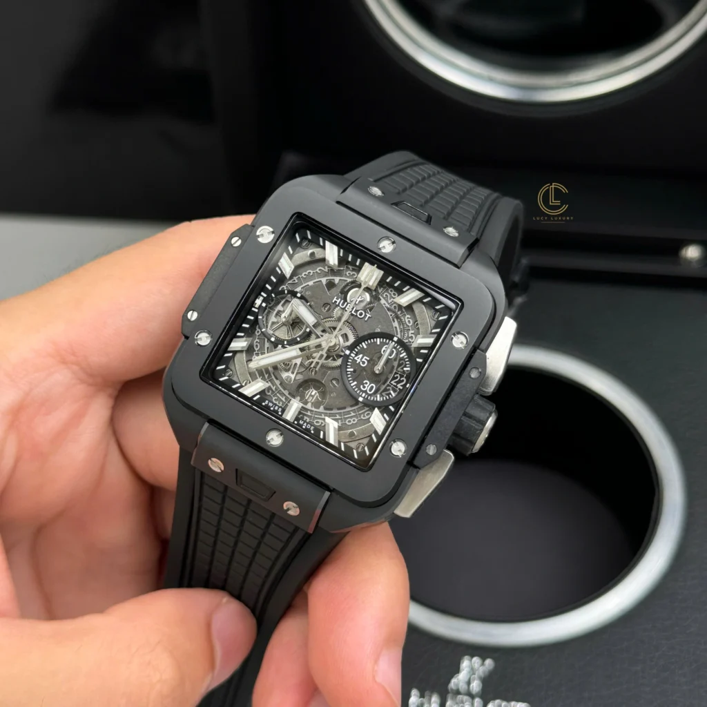 Super Clone Hublot Square Bang Unico 821.CI.0170.RX 821CI0170RX 42mm Black Dial Ceramic — bracelet detail