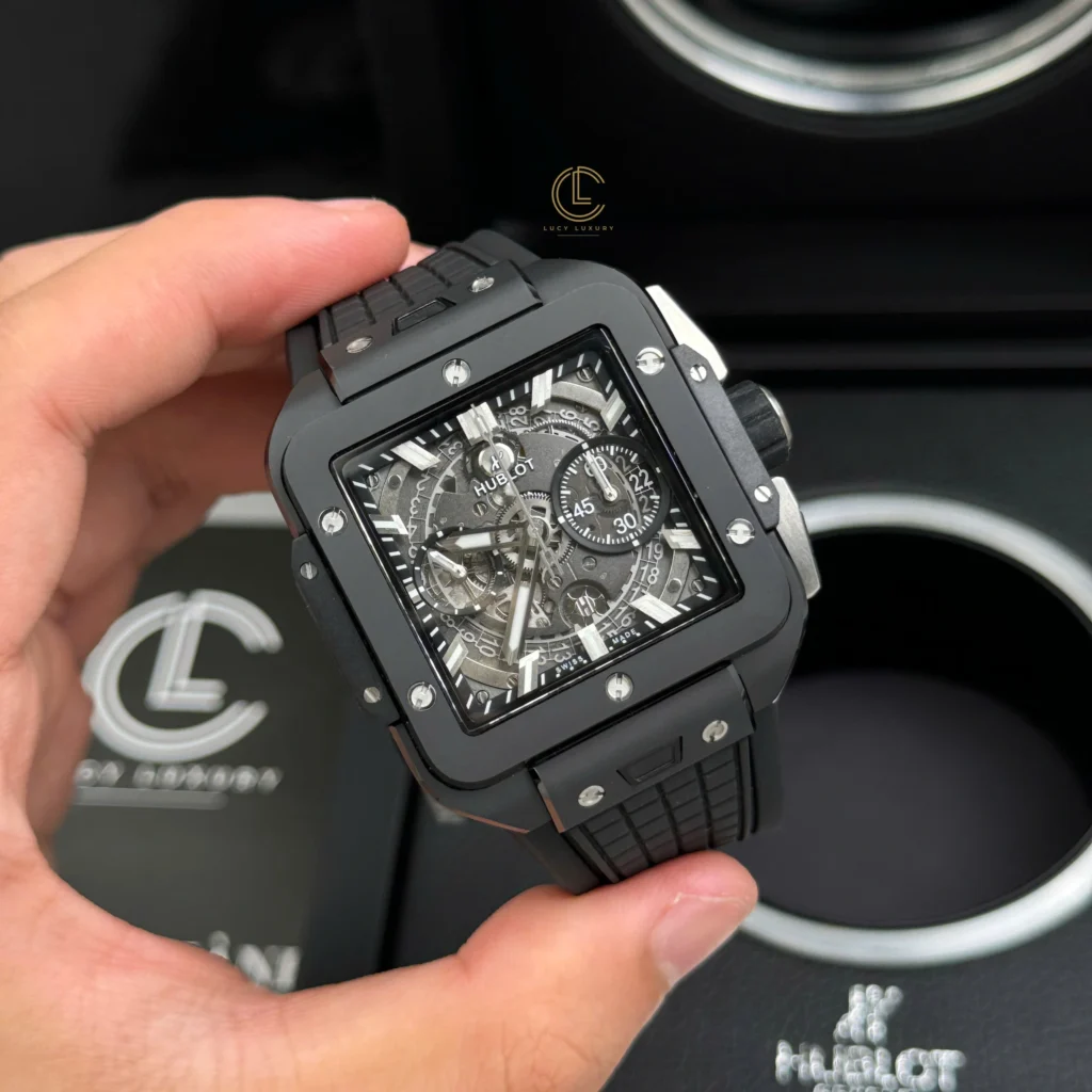 Super Clone Hublot Square Bang Unico 821.CI.0170.RX 821CI0170RX 42mm Black Dial Ceramic — side profile
