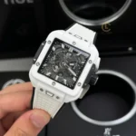 Super Clone Hublot Square Bang Unico 821.HX.0170.RX 821HX0170RX 42mm White Dial Ceramic — dial close-up
