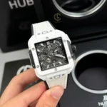 Super Clone Hublot Square Bang Unico 821.HX.0170.RX 821HX0170RX 42mm White Dial Ceramic — case and bezel