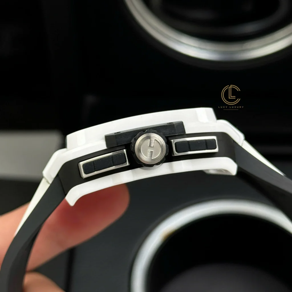 Super Clone Hublot Square Bang Unico 821.HX.0170.RX 821HX0170RX 42mm White Dial Ceramic — side profile