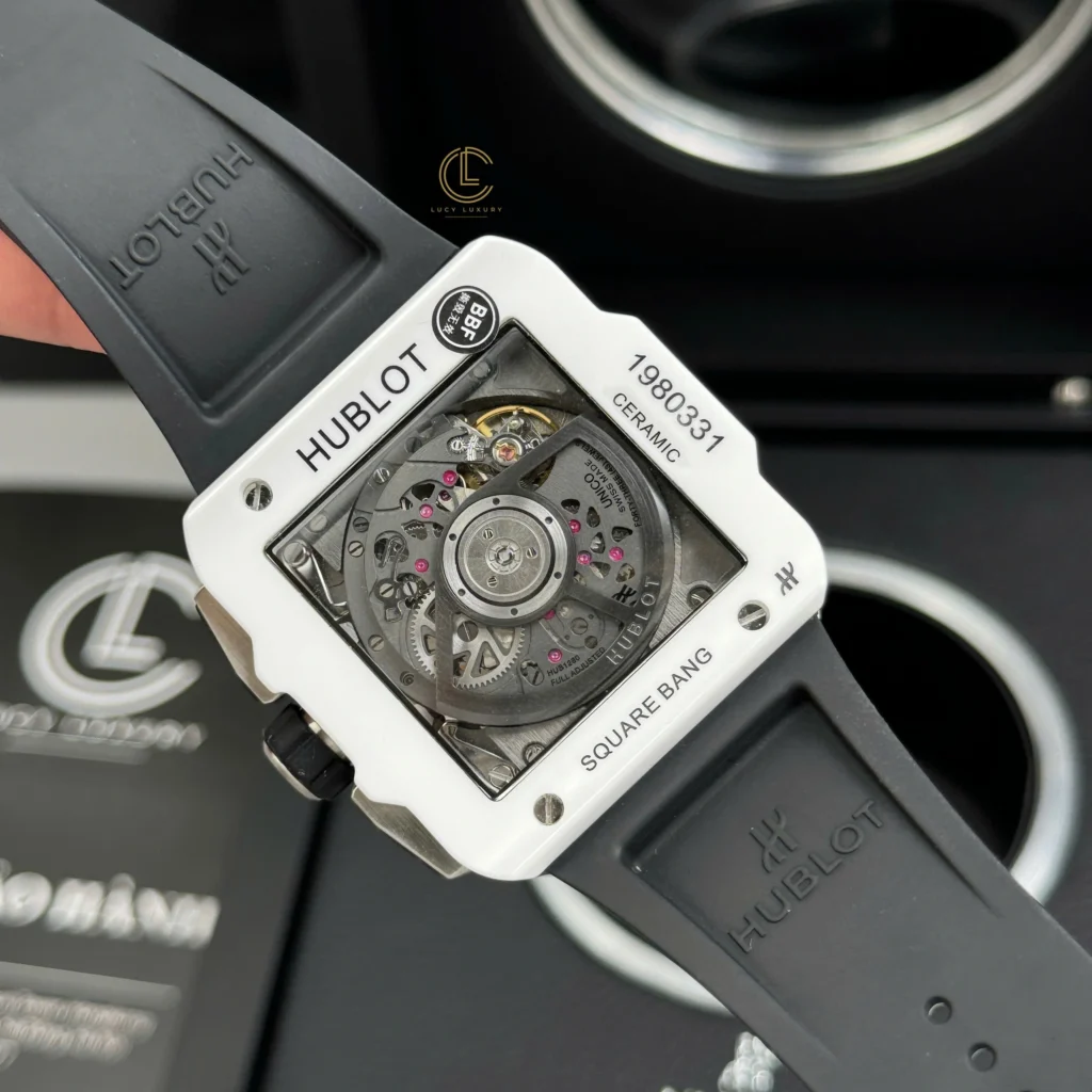 Super Clone Hublot Square Bang Unico 821.HX.0170.RX 821HX0170RX 42mm White Dial Ceramic — clasp and links