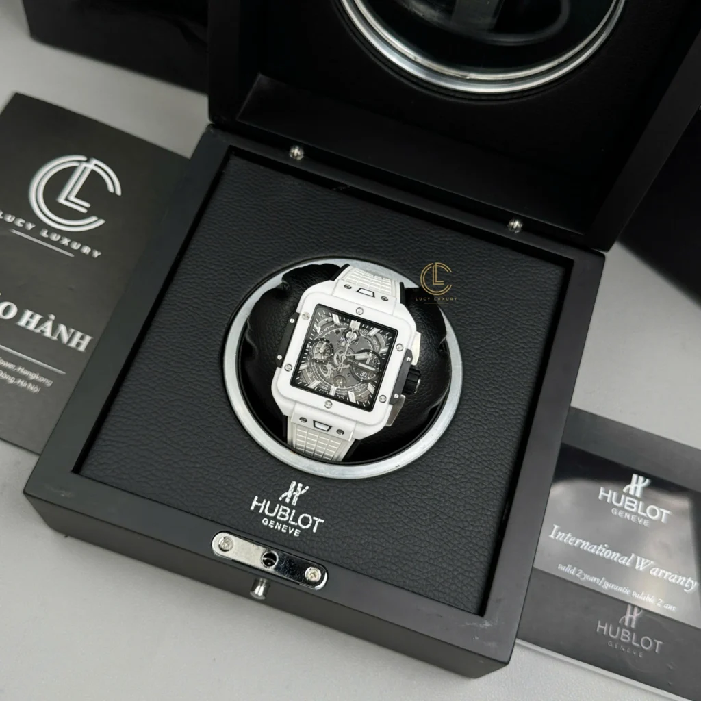 Super Clone Hublot Square Bang Unico 821.HX.0170.RX 821HX0170RX 42mm White Dial Ceramic — movement / caseback view