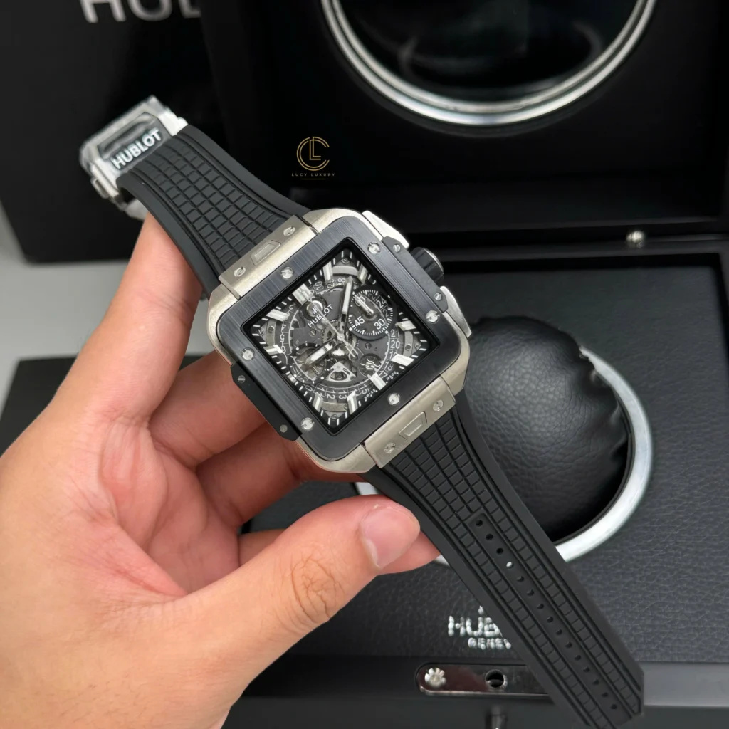 Super Clone Hublot Square Bang Unico 821.NM.0170.RX 821NM0170RX 42mm Titanium Ceramic — bracelet detail