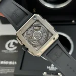 Super Clone Hublot Square Bang Unico 821.NM.0170.RX 821NM0170RX 42mm Titanium Ceramic — on leather display