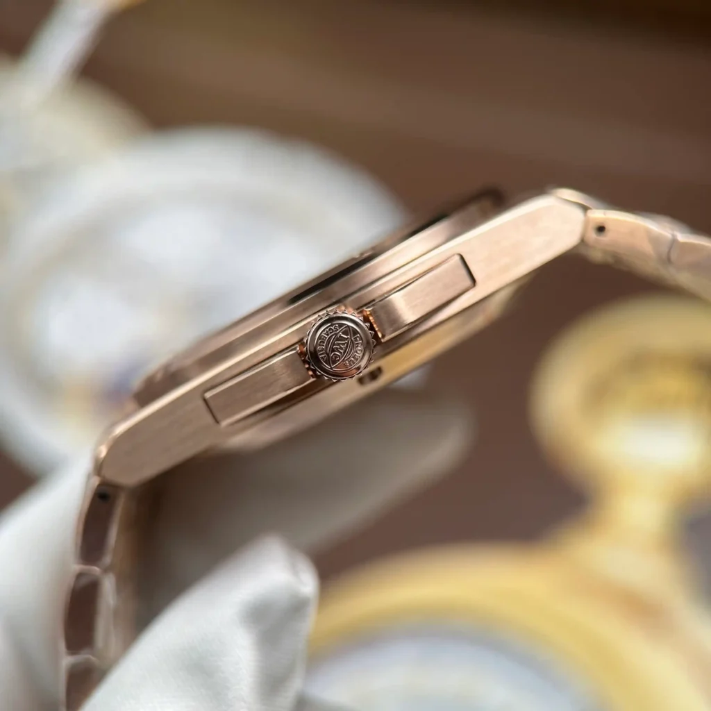 Super Clone IWC 40mm Steel — on leather display