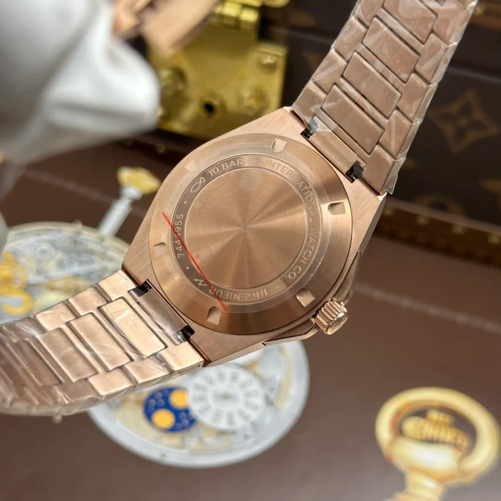 Super Clone IWC 40mm Steel — movement / caseback view