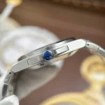 Super Clone IWC 40mm Steel — on leather display