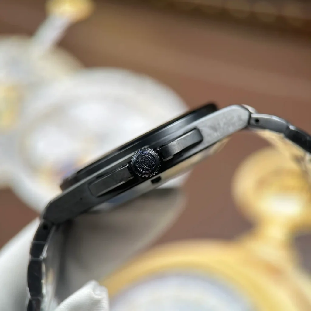 Super Clone IWC 40mm Ceramic — on leather display