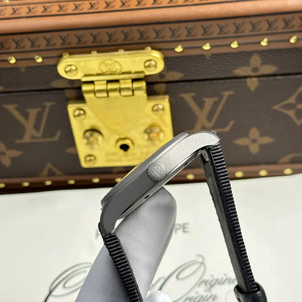 Super Clone IWC Titanium — on leather display