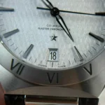 Super Clone Omega 41mm Steel — on leather display