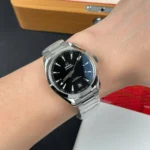 Super Clone Omega 41mm Steel — on leather display