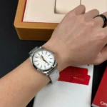 Super Clone Omega 41mm Steel — on leather display