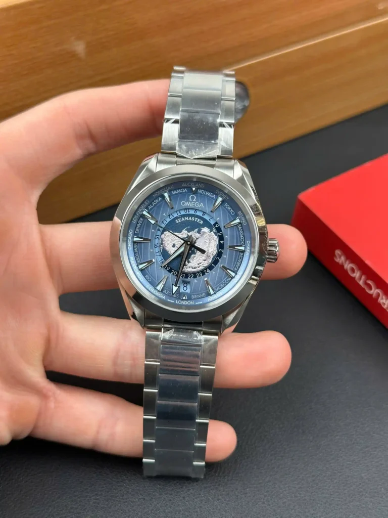 Super Clone Omega 43mm Steel — dial close-up