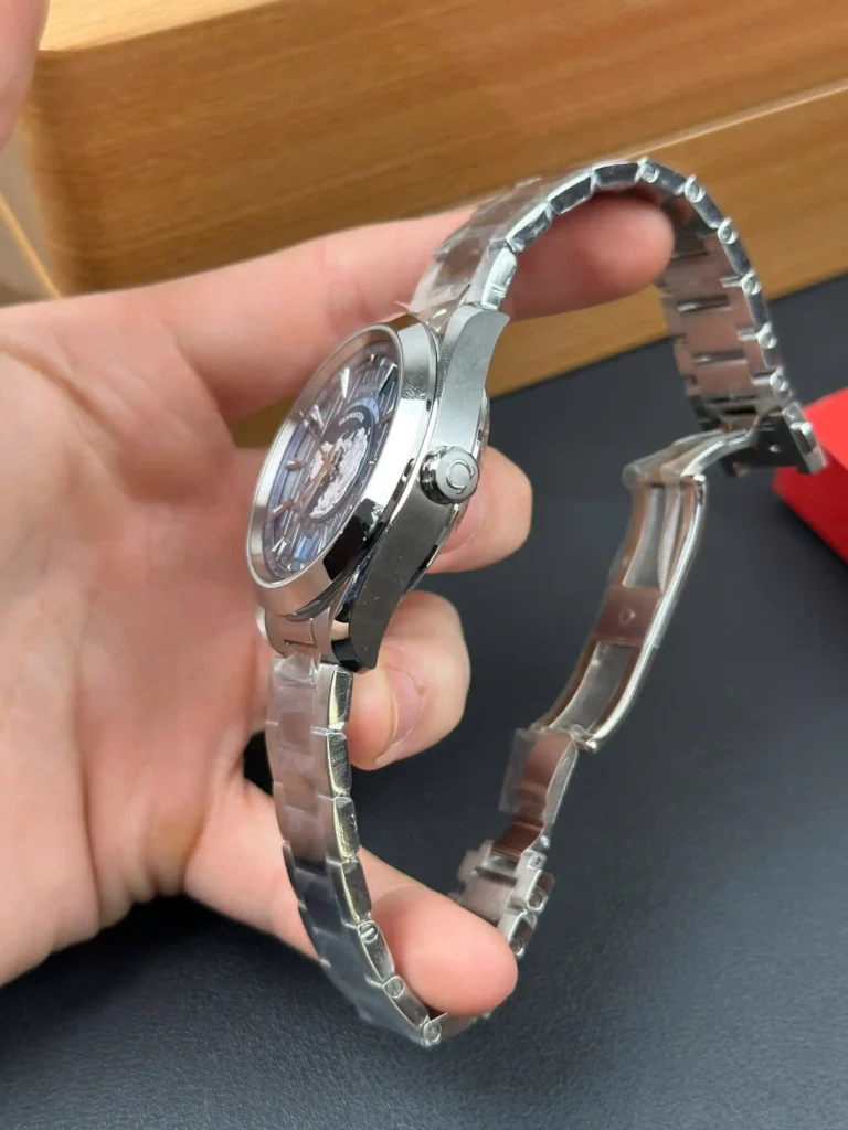 Super Clone Omega 43mm Steel — movement / caseback view