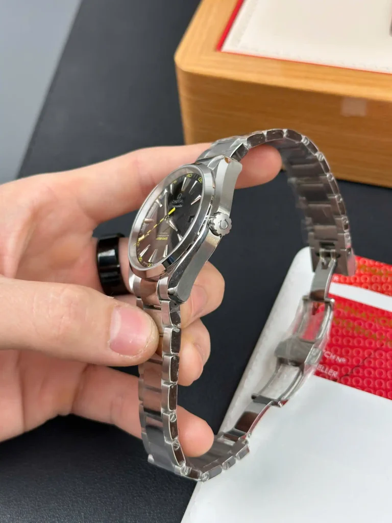 Super Clone Omega 41mm Steel — movement / caseback view