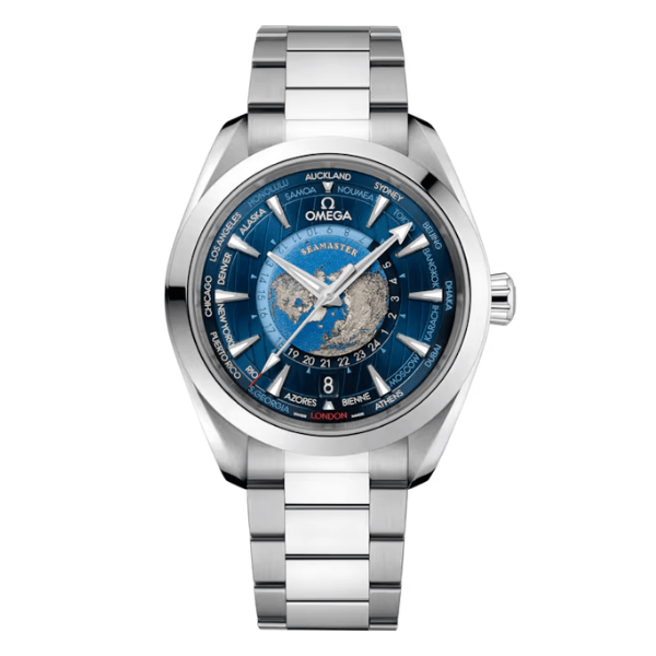 Super Clone Omega Seamaster Aqua Terra Co‑Axial Master Chronometer Gmt Worldtimer 220.10.43.22.03.001 43mm Steel