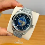 Super Clone Omega Seamaster Aqua Terra Co‑Axial Master Chronometer Gmt Worldtimer 220.10.43.22.03.001 43mm Steel — case and bezel