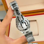 Super Clone Omega Seamaster Aqua Terra Co‑Axial Master Chronometer Gmt Worldtimer 220.10.43.22.03.001 43mm Steel — on leather display