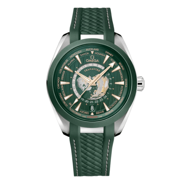 Super Clone Omega Seamaster Aqua Terra Worldtimer 43mm Green Dial