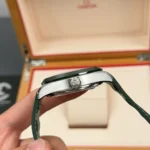 Super Clone Omega Seamaster Aqua Terra Worldtimer 43mm Green Dial — movement / caseback view
