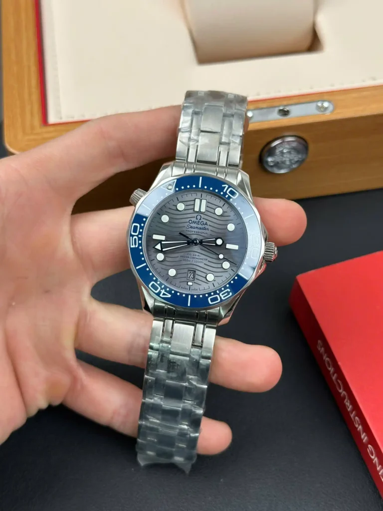 Super Clone Omega 42mm Steel — dial close-up