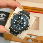 Super Clone Omega Seamaster Diver 210.62.44.20.01.001 42mm Black Dial Ceramic — case and bezel